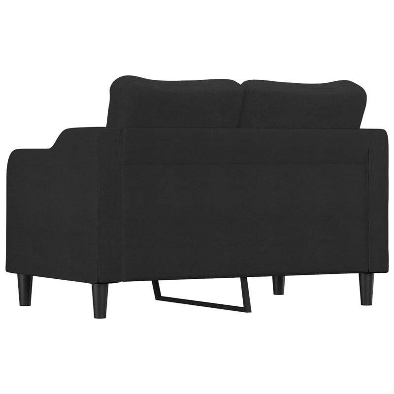 Bowery Hill Contemporary 2-Seater Sofa in Black Finish Fabric