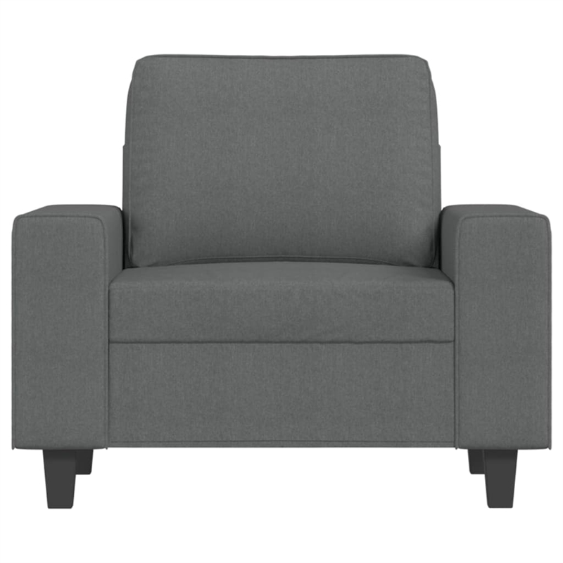 Bowery Hill Contemporary Single Sofa Chair in Dark Grey Polyester