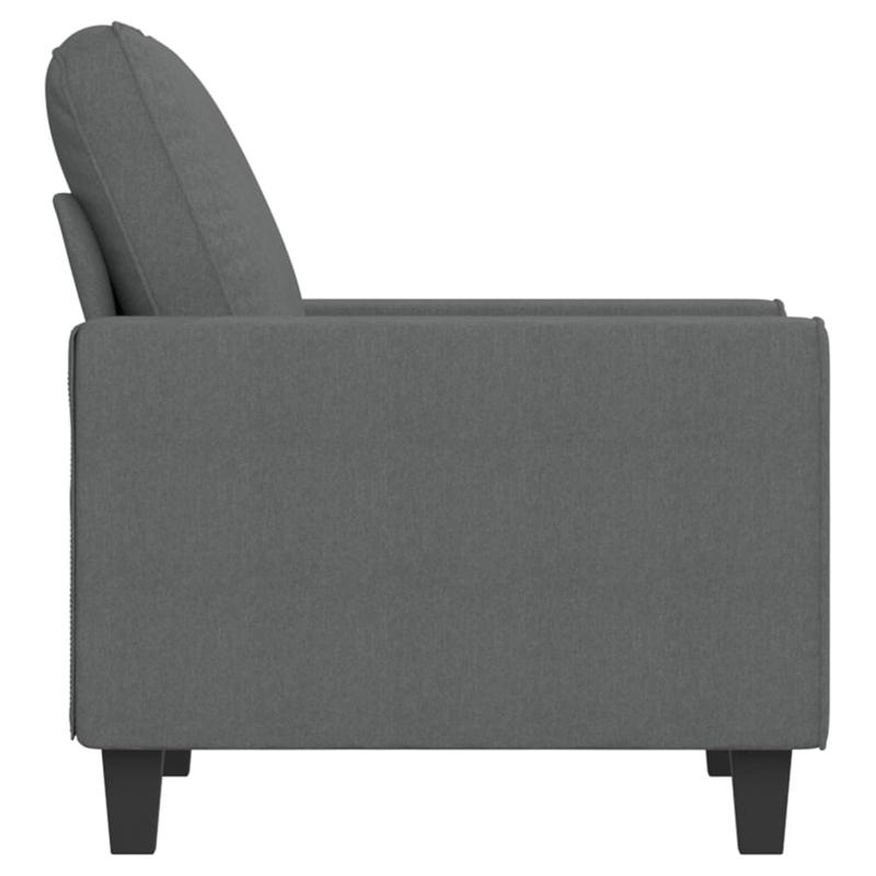 Bowery Hill Contemporary Single Sofa Chair in Dark Grey Polyester