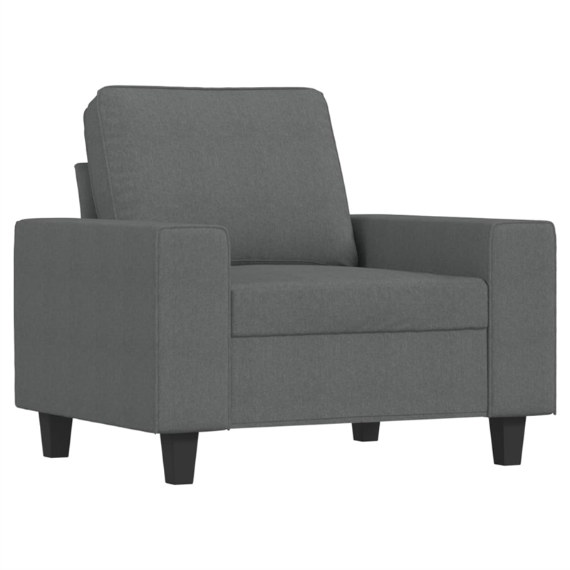Bowery Hill Contemporary Single Sofa Chair in Dark Grey Polyester