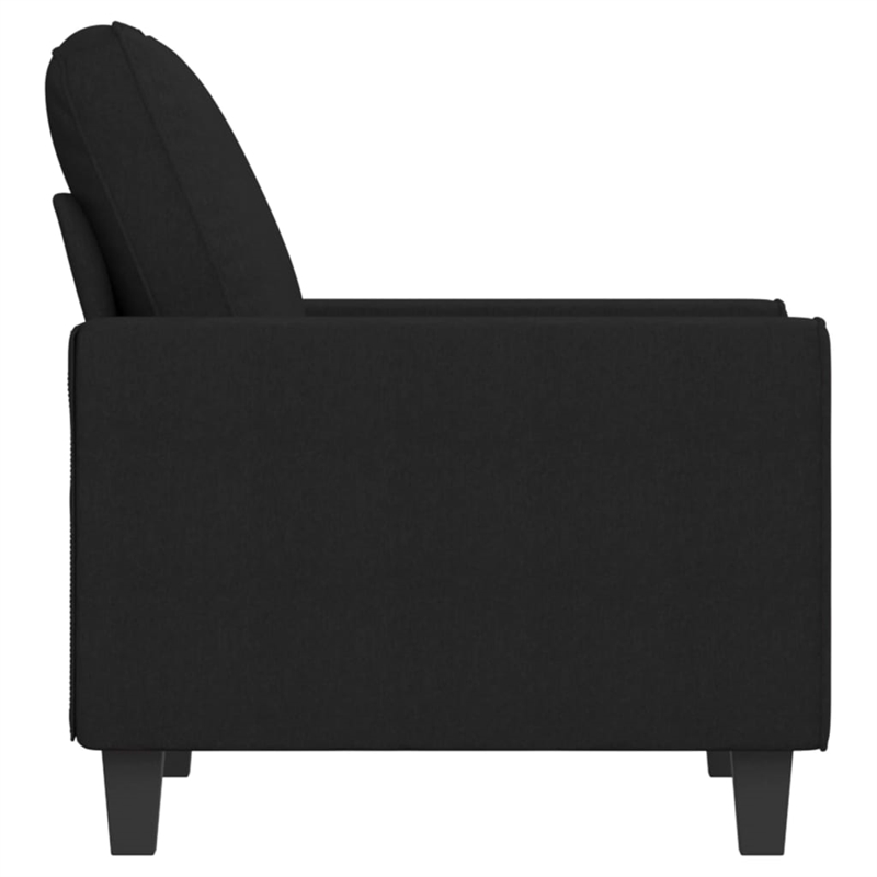 Bowery Hill Contemporary Single Sofa Chair in Black Polyester