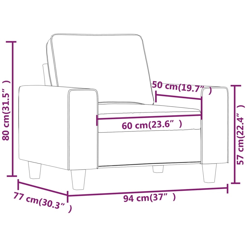Bowery Hill Contemporary Single Sofa Chair in Black Polyester