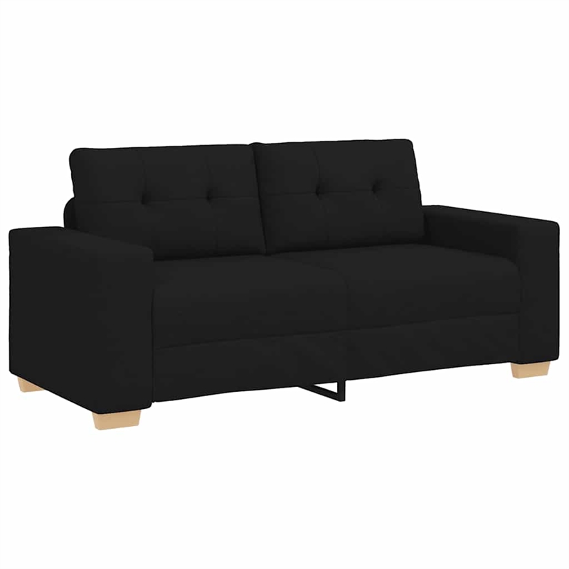 Bowery Hill Contemporary Polyester 2-Seater Loveseat Sofa in Black