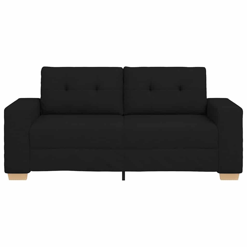Bowery Hill Contemporary Polyester 2-Seater Loveseat Sofa in Black