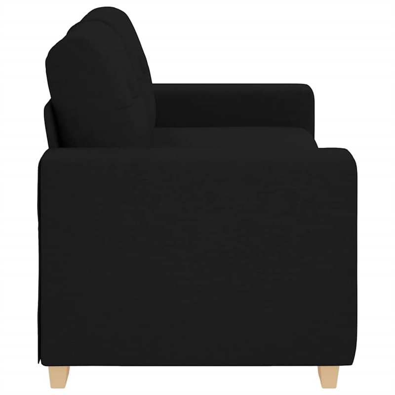 Bowery Hill Contemporary Polyester 2-Seater Loveseat Sofa in Black