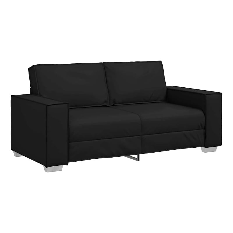 Bowery Hill Contemporary Artificial Leather Single Sofa Chair in Black