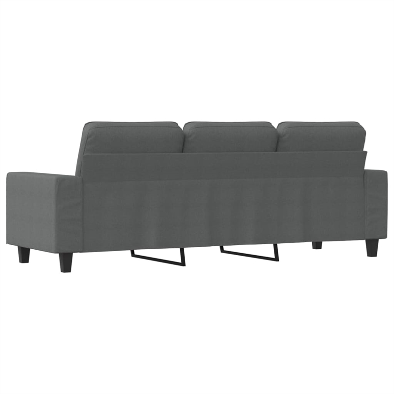 Bowery Hill Contemporary 3-Seater Sofa in Dark Grey Finish Fabric