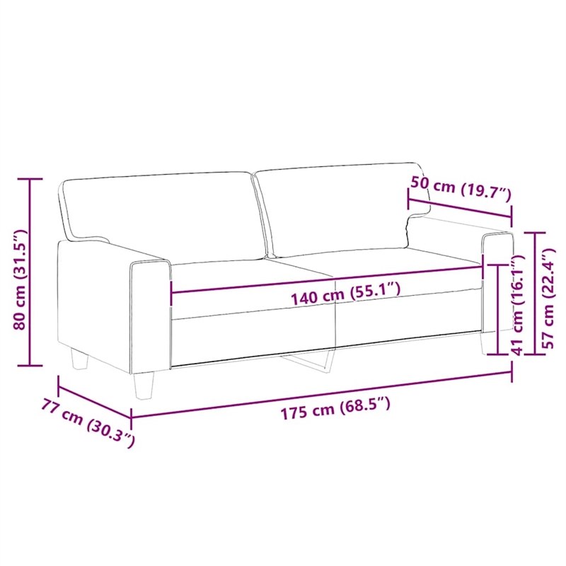Bowery Hill Contemporary 2-Seater Sofa in Black Faux Leather