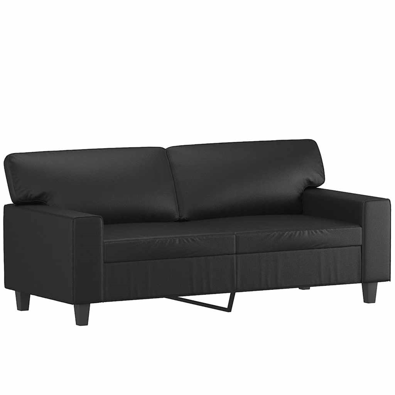 Bowery Hill Contemporary 2-Seater Sofa in Black Faux Leather