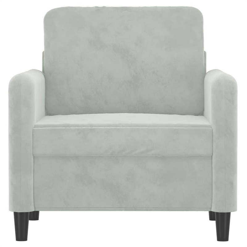 Bowery Hill Contemporary Single Sofa Chair in Light Grey Polyester