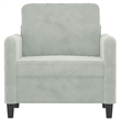 Bowery Hill Contemporary Single Sofa Chair in Light Grey Polyester