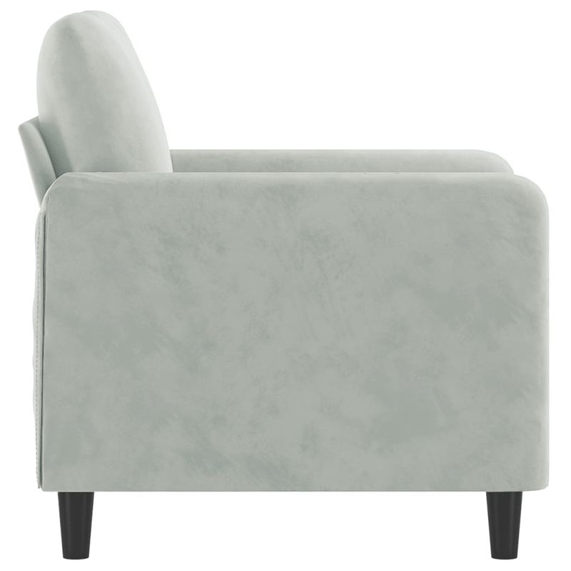 Bowery Hill Contemporary Single Sofa Chair in Light Grey Polyester