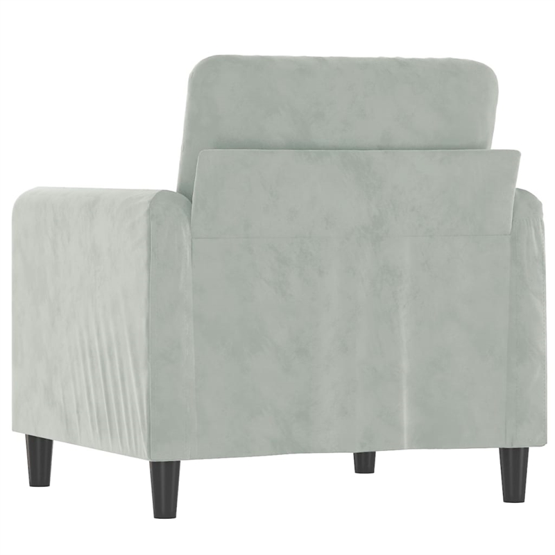 Bowery Hill Contemporary Single Sofa Chair in Light Grey Polyester