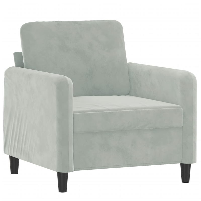 Bowery Hill Contemporary Single Sofa Chair in Light Grey Polyester
