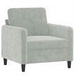 Bowery Hill Contemporary Single Sofa Chair in Light Grey Polyester