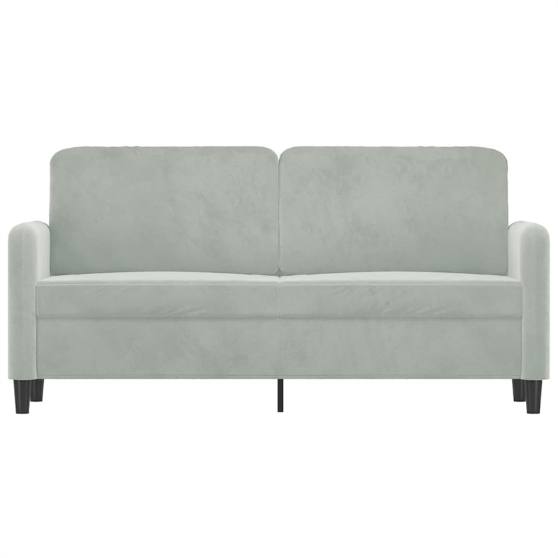 Bowery Hill Contemporary 2-Seater Sofa in Light Grey Polyester