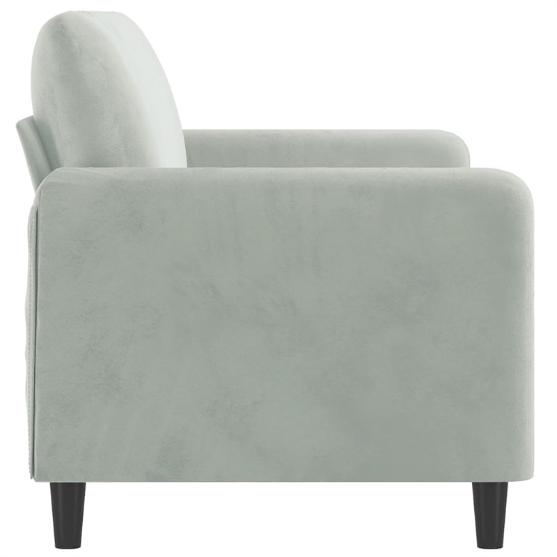 Bowery Hill Contemporary 2-Seater Sofa in Light Grey Polyester