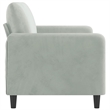 Bowery Hill Contemporary 2-Seater Sofa in Light Grey Polyester