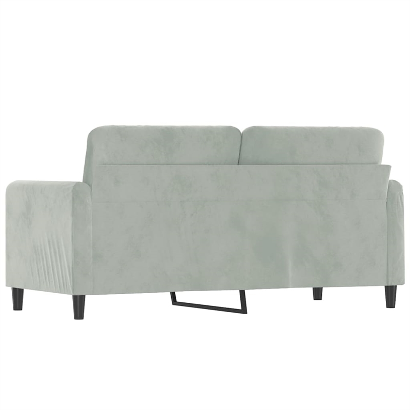 Bowery Hill Contemporary 2-Seater Sofa in Light Grey Polyester