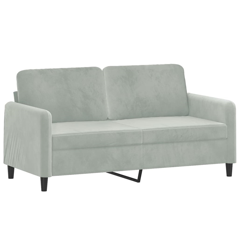 Bowery Hill Contemporary 2-Seater Sofa in Light Grey Polyester