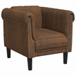 Bowery Hill Contemporary Polyester Single Sofa Chair in Brown