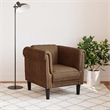 Bowery Hill Contemporary Polyester Single Sofa Chair in Brown