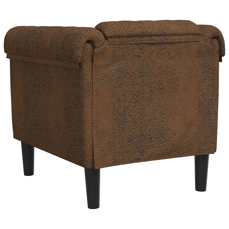 Bowery Hill Contemporary Polyester Single Sofa Chair in Brown