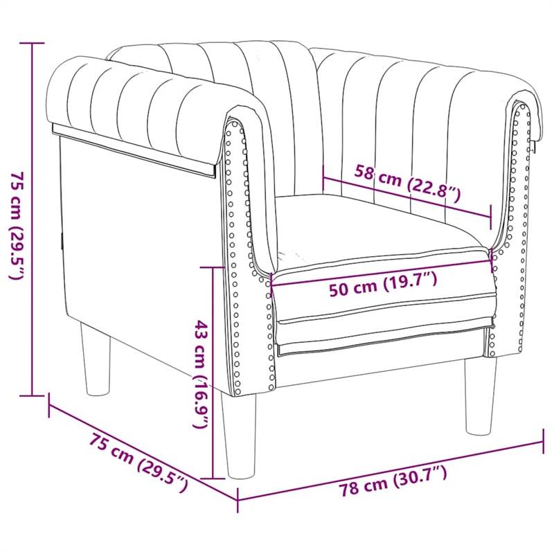 Bowery Hill Contemporary Polyester Single Sofa Chair in Brown