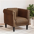 Bowery Hill Contemporary Polyester Single Sofa Chair in Brown