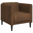 Bowery Hill Contemporary Polyester Single Sofa Chair in Brown