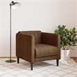 Bowery Hill Contemporary Polyester Single Sofa Chair in Brown