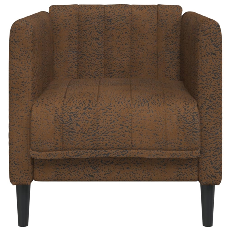 Bowery Hill Contemporary Polyester Single Sofa Chair in Brown