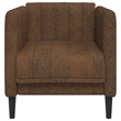 Bowery Hill Contemporary Polyester Single Sofa Chair in Brown