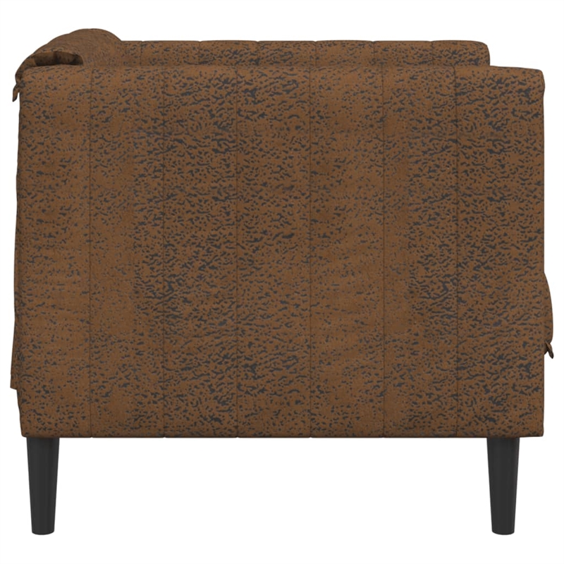 Bowery Hill Contemporary Polyester Single Sofa Chair in Brown
