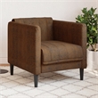 Bowery Hill Contemporary Polyester Single Sofa Chair in Brown
