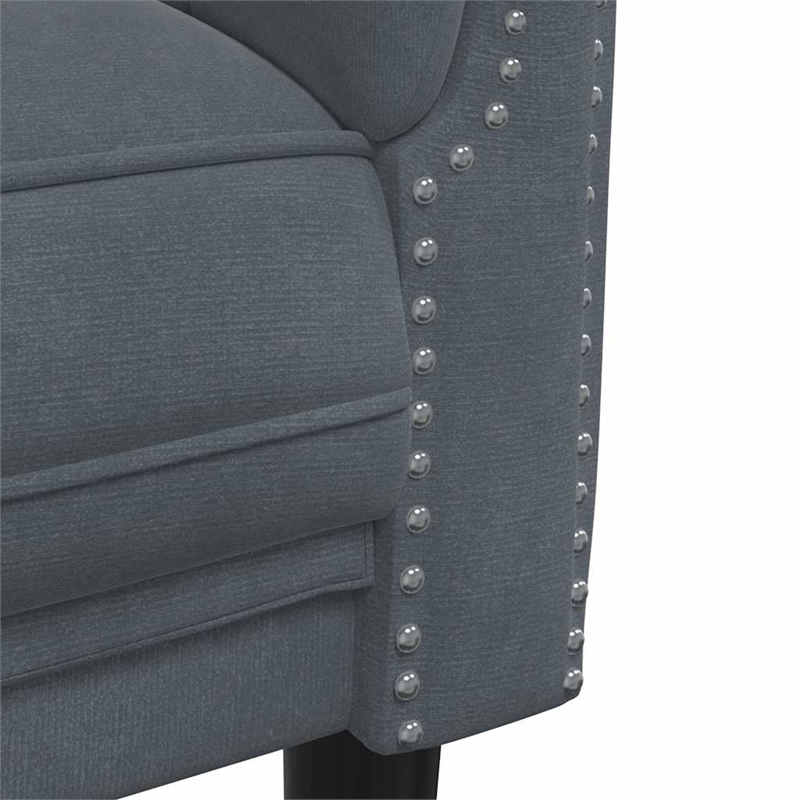 Bowery Hill Contemporary Sofa in Dark Grey Finish Polyester Velvet