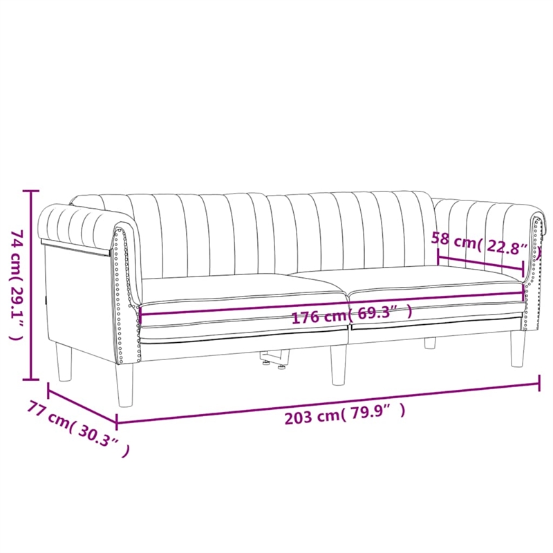 Bowery Hill Contemporary Sofa in Dark Green Polyester Velvet