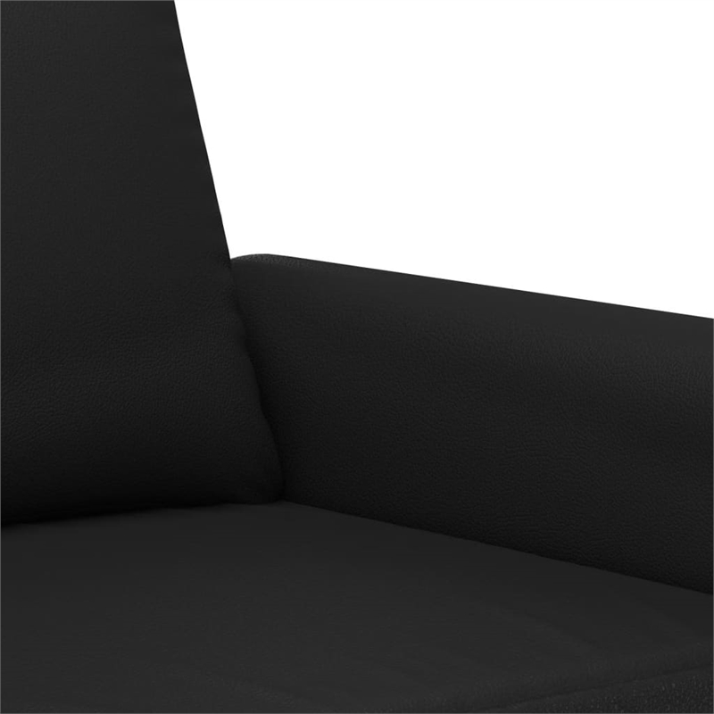 Bowery Hill Contemporary Metal 2-Seater Sofa in Black Faux Leather
