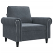 Bowery Hill Contemporary Single Sofa Chair in Dark Grey Polyester