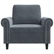 Bowery Hill Contemporary Single Sofa Chair in Dark Grey Polyester