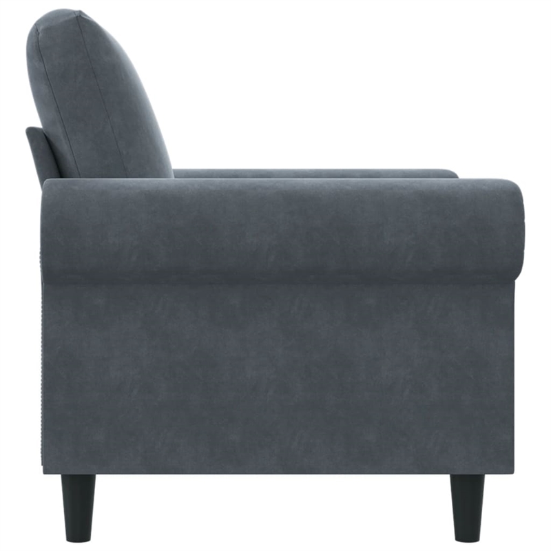 Bowery Hill Contemporary Single Sofa Chair in Dark Grey Polyester