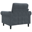 Bowery Hill Contemporary Single Sofa Chair in Dark Grey Polyester