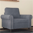 Bowery Hill Contemporary Single Sofa Chair in Dark Grey Polyester