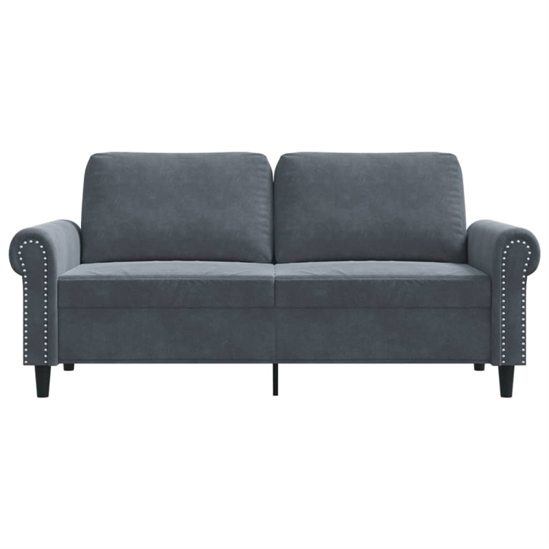 Bowery Hill Contemporary Metal 2-Seater Sofa in Dark Gray Polyester