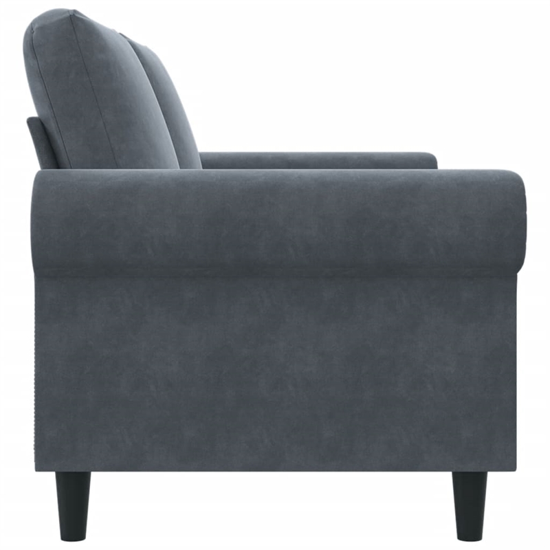 Bowery Hill Contemporary Metal 2-Seater Sofa in Dark Gray Polyester