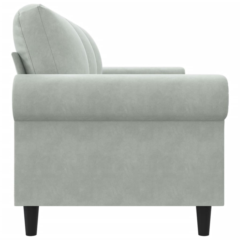 Bowery Hill Contemporary Metal 3-Seater Sofa in Light Grey Polyester