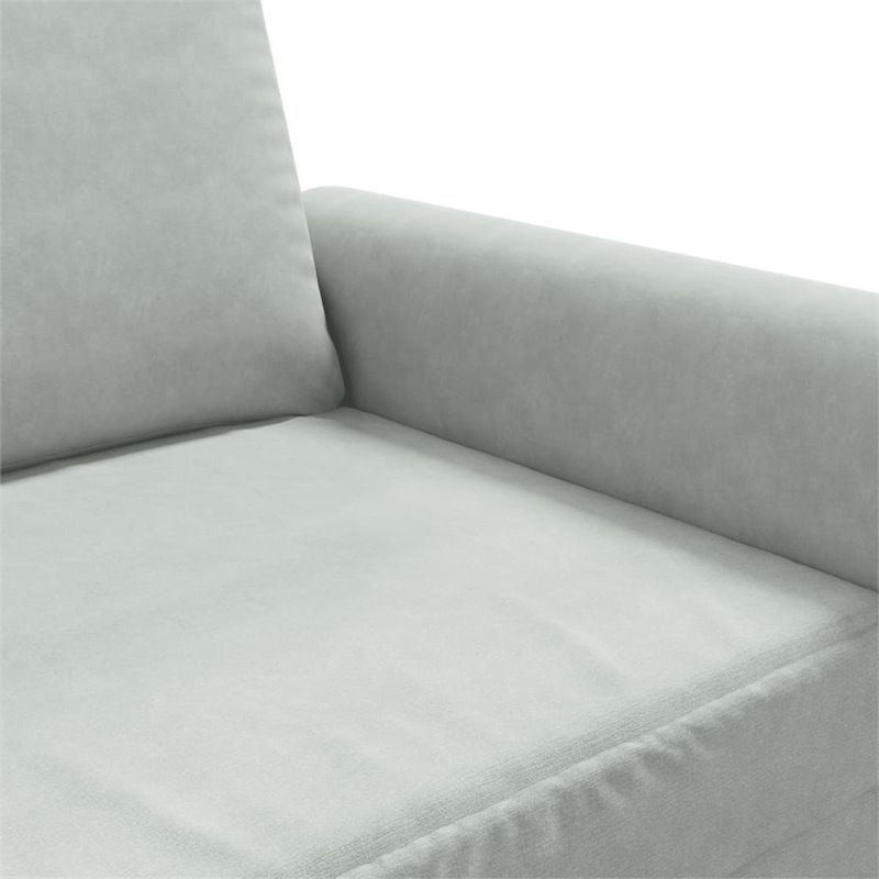 Bowery Hill Contemporary Metal 3-Seater Sofa in Light Grey Polyester