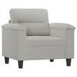 Bowery Hill Contemporary Single Sofa Chair in Light Grey Microfiber