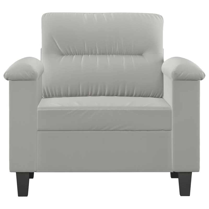 Bowery Hill Contemporary Single Sofa Chair in Light Grey Microfiber
