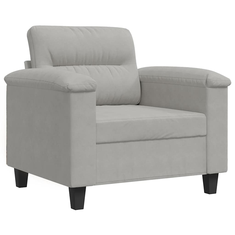 Bowery Hill Contemporary Single Sofa Chair in Light Grey Microfiber
